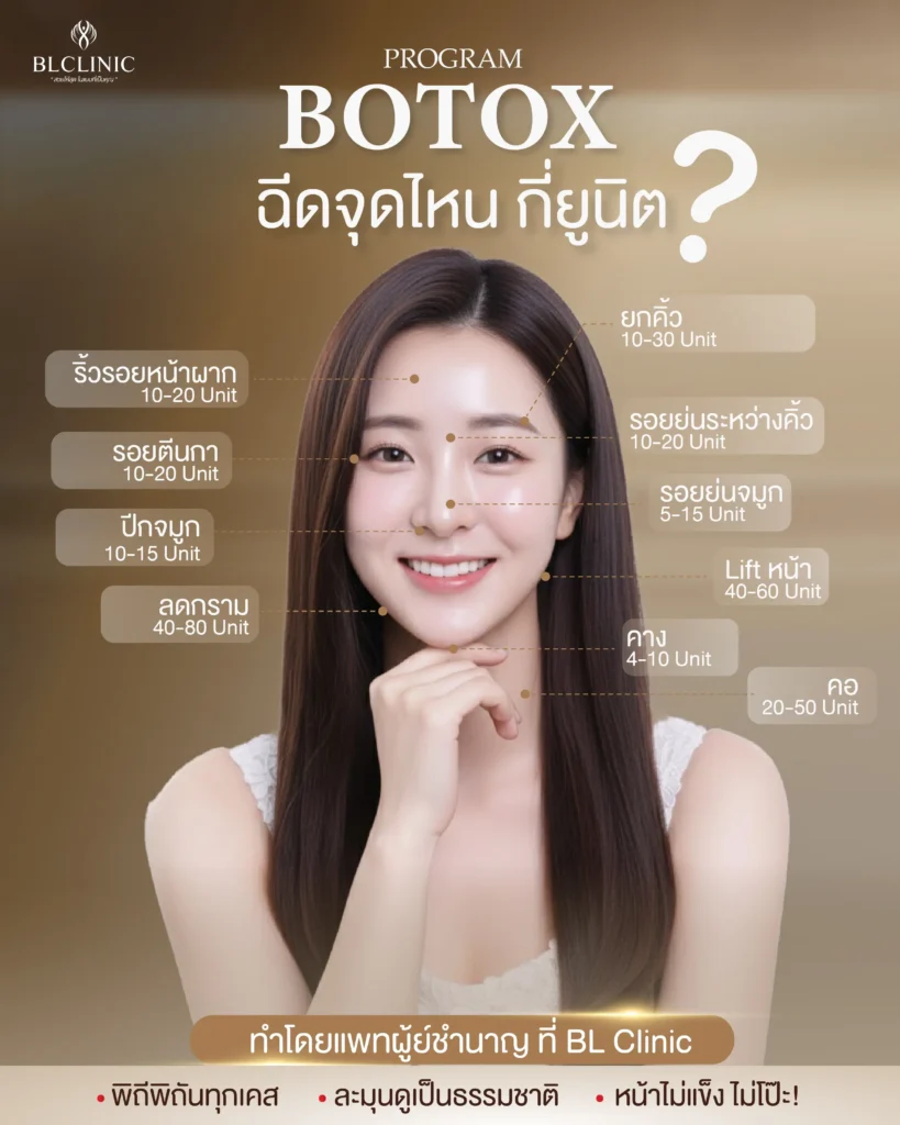 ตำแหน่งการทำ PROGRAM ฉีดโบท็อก